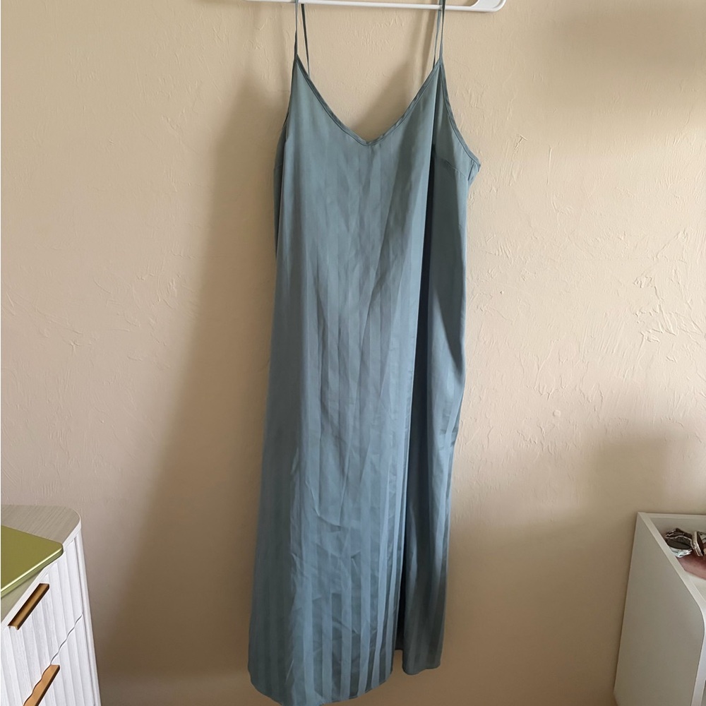 Danskin Dusty Blue Slip Midi Dress